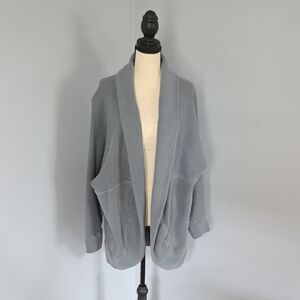 Barefoot Dreams Cozy Gray Open Front Cardigan